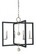 4-Light Polished Nickel/Matte Black Minimalist Elegant Dining Chandelier (84|5364 PN/MBLACK)