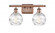 Athens Deco Swirl - 2 Light - 16 inch - Antique Copper - Bath Vanity Light (3442|516-2W-AC-G1213-6-LED)