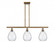Waverly - 3 Light - 36 inch - Brushed Brass - Stem hung - Island Light (3442|516-3I-BB-G372-LED)