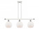 Athens - 3 Light - 36 inch - White Polished Chrome - Stem hung - Island Light (3442|516-3I-WPC-G121-LED)