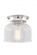 Bell - 1 Light - 8 inch - Polished Chrome - Flush Mount (3442|623-1F-PC-G72-LED)