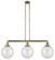 Beacon - 3 Light - 42 inch - Antique Brass - Stem Hung - Adjustable Island Light (3442|213-AB-G202-10-LED)