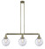 Beacon - 3 Light - 41 inch - Antique Brass - Stem Hung - Adjustable Island Light (3442|213-AB-G204-8)