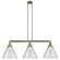 Cone - 3 Light - 44 inch - Antique Brass - Stem Hung - Adjustable Island Light (3442|213-AB-G42-L)