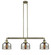 Bell - 3 Light - 41 inch - Antique Brass - Stem Hung - Adjustable Island Light (3442|213-AB-G78-LED)