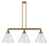 Cone - 3 Light - 44 inch - Brushed Brass - Stem Hung - Adjustable Island Light (3442|213-BB-G44-L)