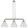 Cone - 3 Light - 44 inch - Brushed Satin Nickel - Stem Hung - Adjustable Island Light (3442|213-SN-G42-L)