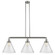 Cone - 3 Light - 44 inch - Brushed Satin Nickel - Stem Hung - Adjustable Island Light (3442|213-SN-G44-L)