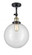 Beacon - 1 Light - 12 inch - Black Antique Brass - Adjustable Semi-Flush Mount (3442|201F-BAB-G202-12)