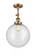 Beacon - 1 Light - 12 inch - Brushed Brass - Adjustable Semi-Flush Mount (3442|201F-BB-G204-12-LED)