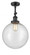 Beacon - 1 Light - 12 inch - Matte Black - Adjustable Semi-Flush Mount (3442|201F-BK-G204-12)