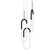 Huron 3 Head Black Dimmable LED Multi Pendant (461|MP95103-BK)