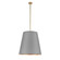 Calor 25-in Gray Linen With Gold Parchment/Vintage Brass 3 Lights Pendant (7713|PD311025VBGG)
