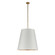 Calor 25-in Vintage Brass/White Linen With Gold Parchment 3 Lights Socket Pendant (7713|PD311025VBWG)