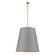 Calor 30-in Gray Linen With Gold Parchment/Vintage Brass 3 Lights Socket Pendant (7713|PD311030VBGG)