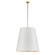 Calor 30-in Vintage Brass/White Linen With Gold Parchment 3 Lights Socket Pendant (7713|PD311030VBWG)