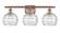 Athens Deco Swirl - 3 Light - 28 inch - Antique Copper - Bath Vanity Light (3442|516-3W-AC-G1213-8-LED)