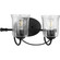 Bowman Collection Two-Light Matte Black Clear Chiseled Glass Coastal Bath Vanity Light (149|P300254-031)