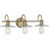 Fayette Collection Three-Light Vintage Brass Clear Glass Farmhouse Bath Vanity Light (149|P300288-163)