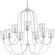 Bowman Collection Nine-Light Cottage White Clear Chiseled Glass Coastal Chandelier Light (149|P400196-151)