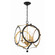 Odelle 4 Light Black + Antique Gold Lantern Chandelier (205|ODE-704-BK-GA)