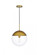 Eclipse 1 Light Brass Pendant With Clear Glass (758|LD6049BR)