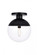 Eclipse 1 Light Black Flush Mount With Clear Glass (758|LD6057BK)
