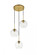 Baxter 3 Lights Brass Pendant With Clear Glass (758|LD2208BR)