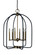 6-Light Antique Brass/Matte Black Boulevard Chandelier (84|4936 AB/MBLACK)