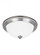 Geary transitional 1-light indoor dimmable ceiling flush mount fixture in brushed nickel silver fini (38|77063-962)