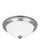 Geary transitional 3-light indoor dimmable ceiling flush mount fixture in brushed nickel silver fini (38|77065-962)