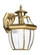 Lancaster traditional 1-light outdoor exterior medium wall lantern sconce in polished brass gold fin (38|8038-02)