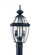 Lancaster traditional 2-light outdoor exterior post lantern in black finish with clear curved bevele (38|8229-12)