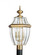 Lancaster traditional 3-light outdoor exterior post lantern in polished brass gold finish with clear (38|8239-02)