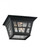 Herrington transitional 2-light outdoor exterior ceiling flush mount in black finish with clear seed (38|78131-12)