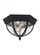 Wynfield traditional 2-light outdoor exterior ceiling ceiling flush mount in black finish with clear (38|78136-12)