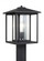 Hunnington contemporary 1-light outdoor exterior post lantern in black finish with clear seeded glas (38|82027-12)