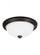 Geary transitional 1-light indoor dimmable ceiling flush mount fixture in bronze finish with satin e (38|77263-710)