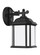 Kent traditional 1-light outdoor exterior small wall lantern sconce in black finish with satin etche (38|84529-12)