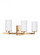Alturas contemporary 3-light indoor dimmable bath vanity wall sconce in satin brass gold finish with (38|4424603-848)