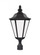 Brentwood traditional 1-light outdoor exterior post lantern in black finish with smooth white glass (38|89025-12)