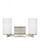 Hettinger transitional 2-light indoor dimmable bath vanity wall sconce in brushed nickel silver fini (38|4439102-962)
