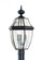 Lancaster traditional 3-light LED outdoor exterior post lantern in black finish with clear curved be (38|8239EN-12)