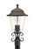 Trafalgar traditional 3-light LED outdoor exterior post lantern in oxidized bronze finish with clear (38|8259EN-46)