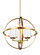 Alturas contemporary 3-light LED indoor dimmable ceiling chandelier pendant light in satin brass gol (38|3124603EN3-848)