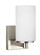 Hettinger transitional 1-light LED indoor dimmable bath vanity wall sconce in brushed nickel silver (38|4139101EN3-962)
