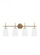 Driscoll contemporary 4-light LED indoor dimmable bath vanity wall sconce in satin brass gold finish (38|4440404EN3-848)