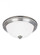Geary transitional 2-light LED indoor dimmable ceiling flush mount fixture in brushed nickel silver (38|77064EN3-962)