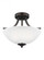 Geary transitional 2-light LED indoor dimmable ceiling flush mount fixture in bronze finish with sat (38|7716502EN3-710)