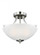 Geary transitional 2-light LED indoor dimmable ceiling flush mount fixture in brushed nickel silver (38|7716502EN3-962)